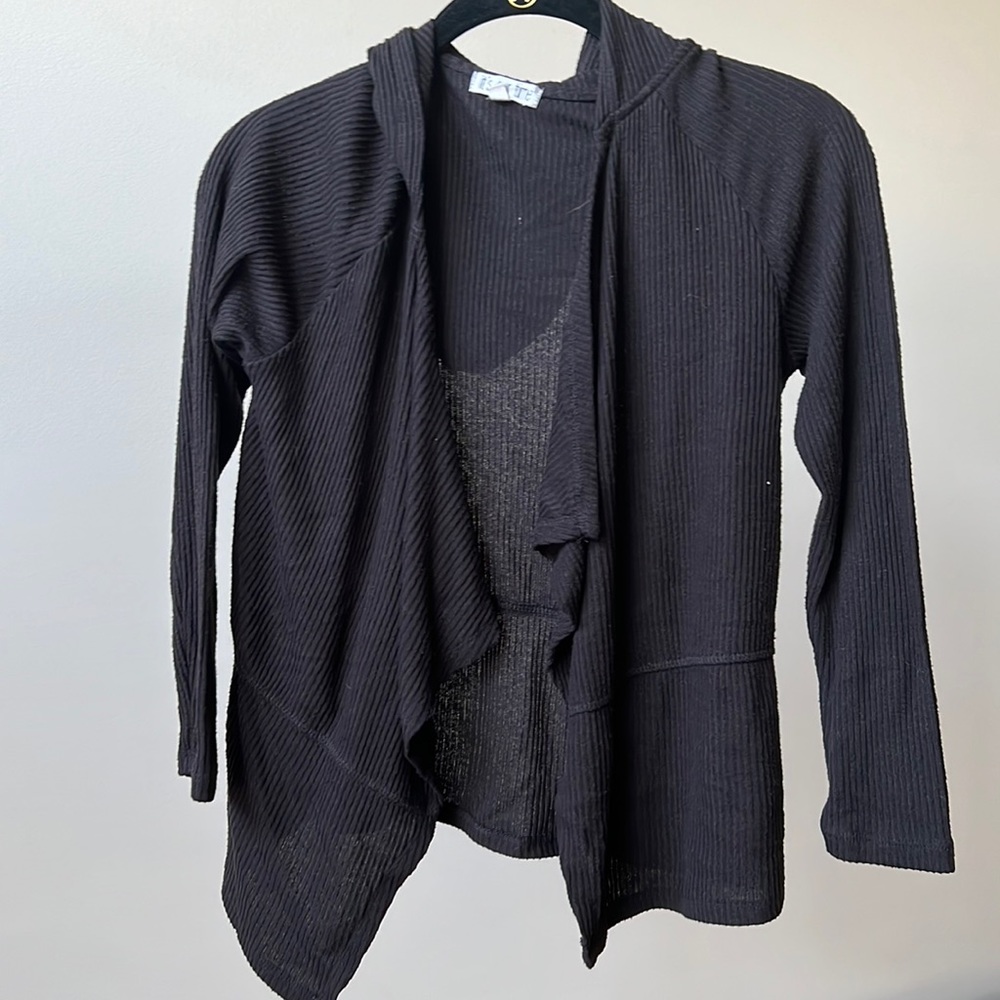 Girls black sweater with hood